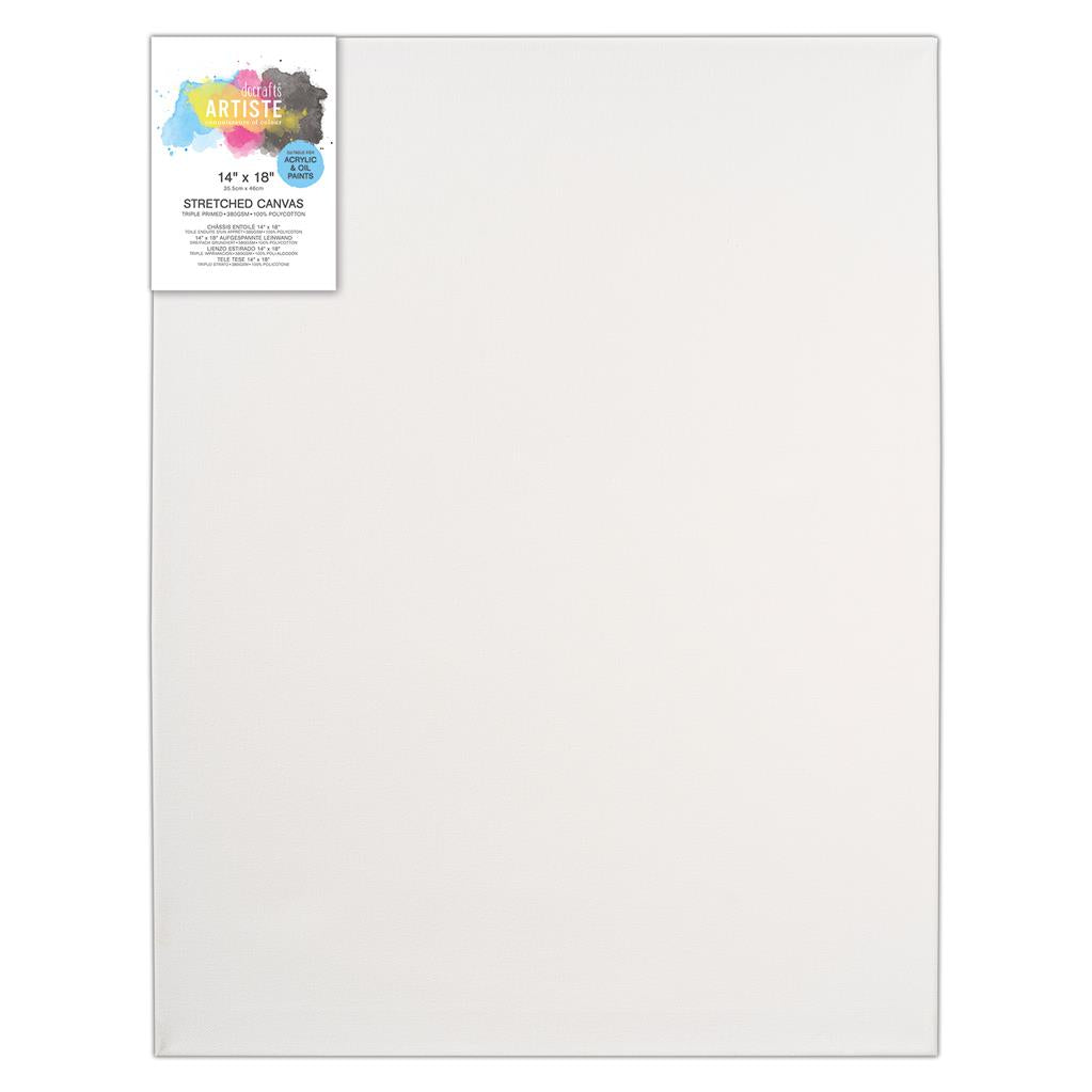 Artiste Stretched Canvas 14" x 18" 380gsm White Wooden Frame