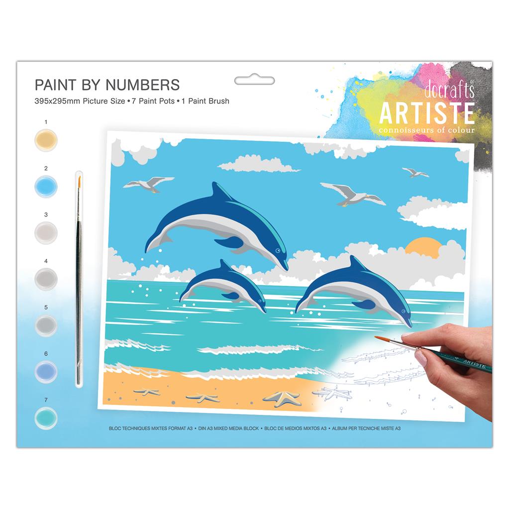 Artiste Paint by Numbers - Leaping Dolphins