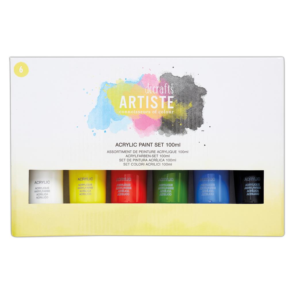 Artiste Acrylic Paint Set 100ml (6pk)