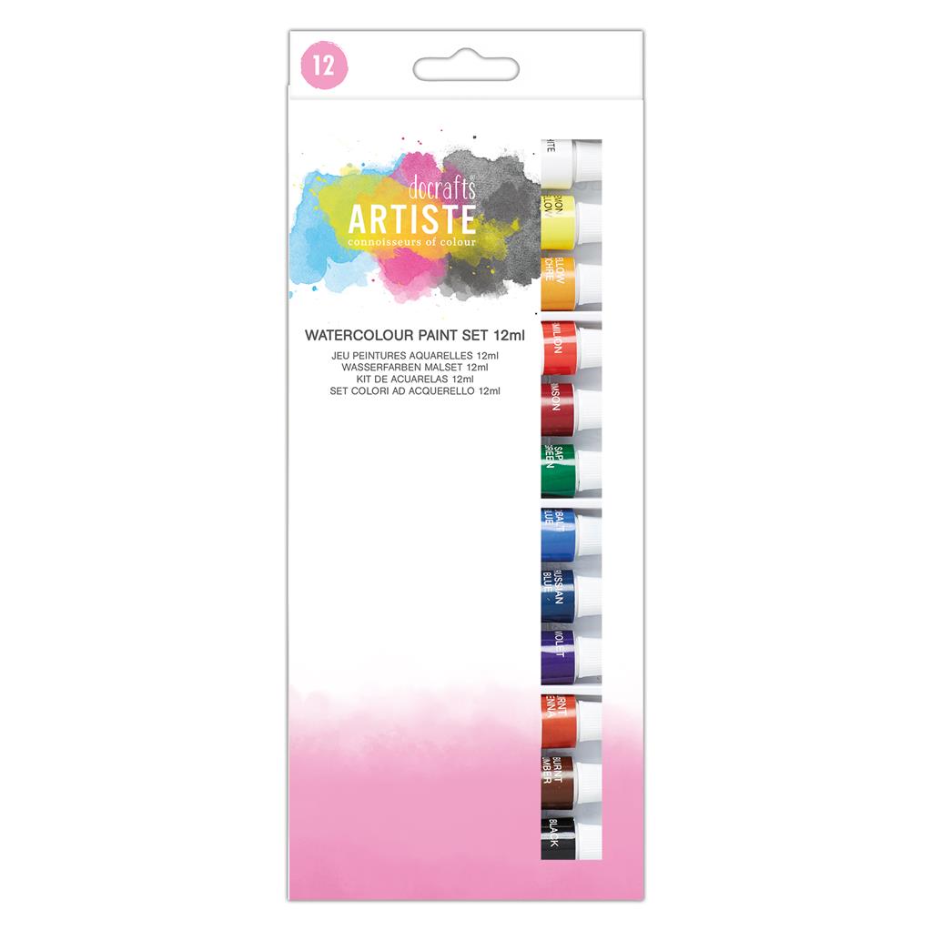 Artiste Watercolour Paint Set 12ml (12pk)