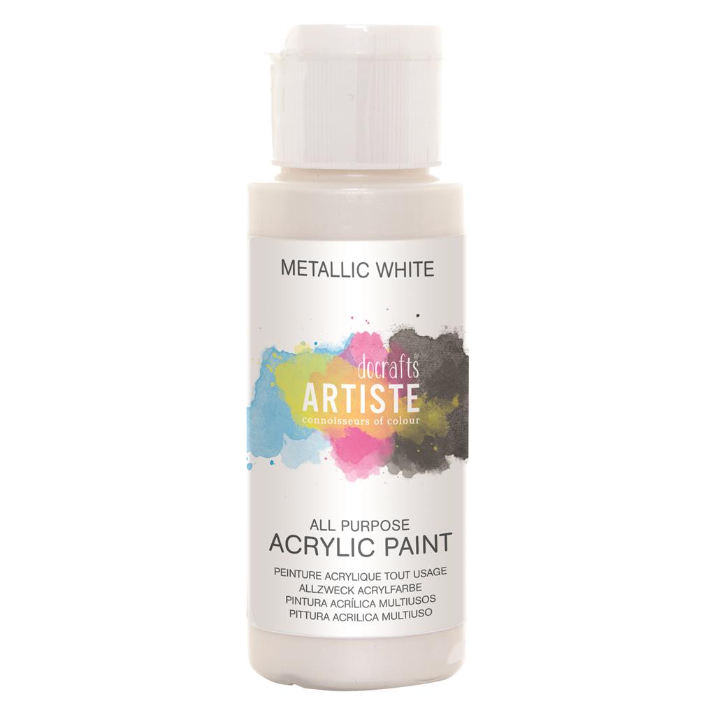 Artiste All Purpose Acrylic Paint - Metallic White (2oz)