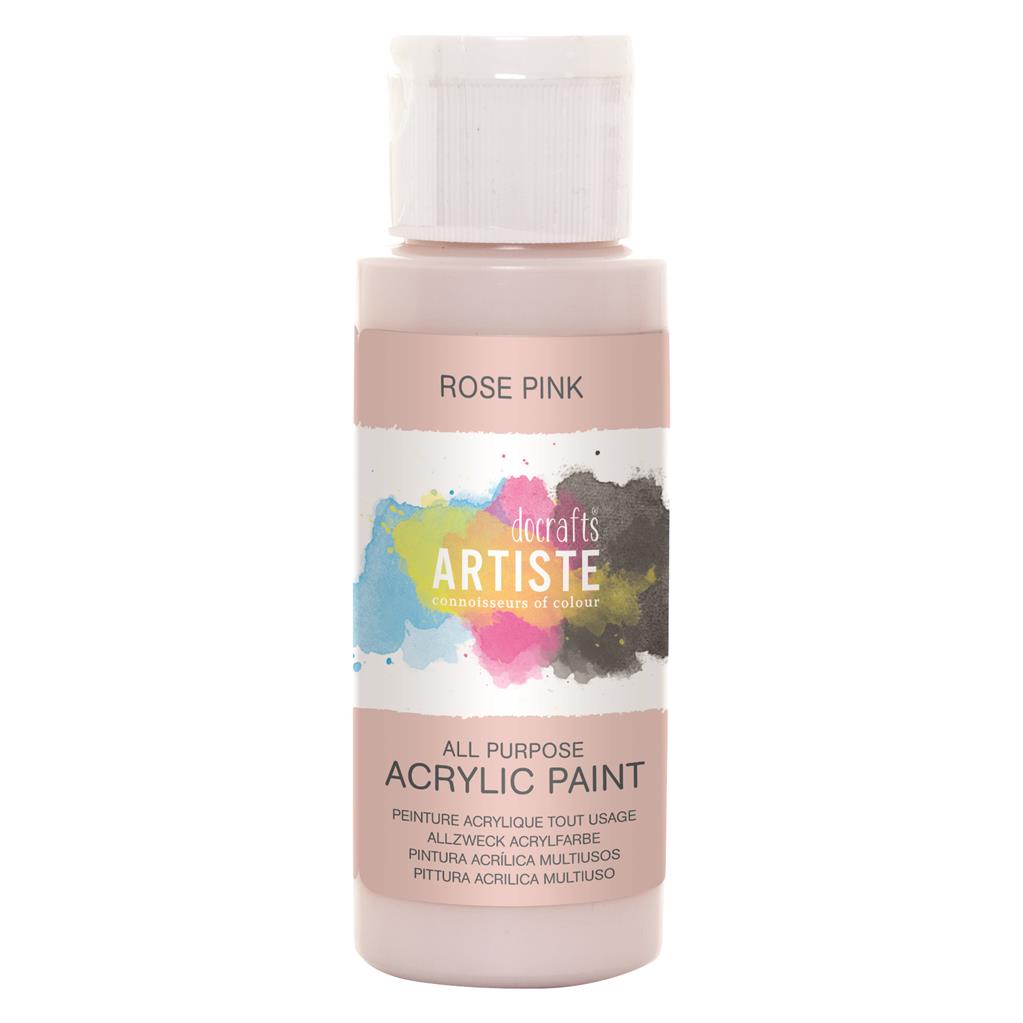 Artiste All Purpose Acrylic Paint - Rose Pink (2oz)