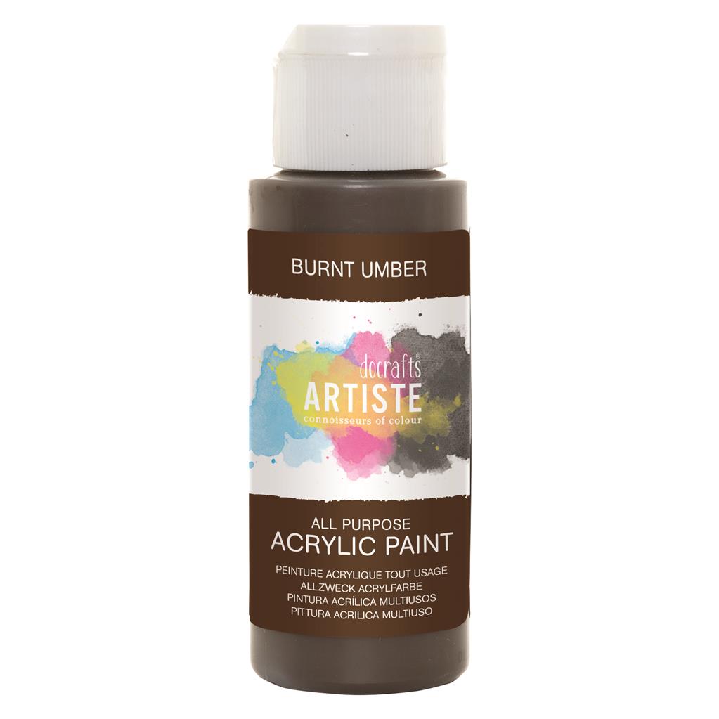Artiste All Purpose Acrylic Paint - Burnt Umber (2oz)