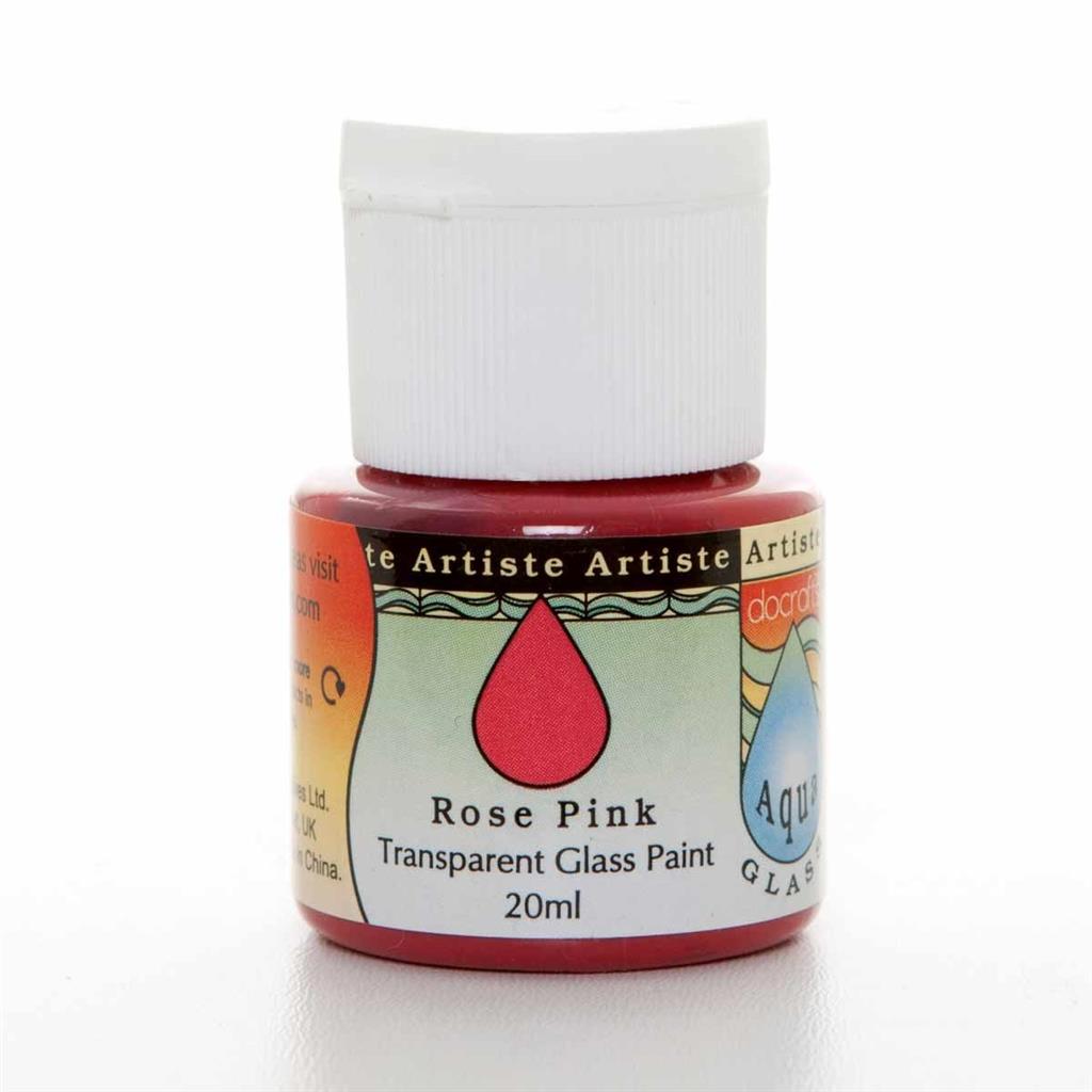 Artiste Aquaglass Glass Paint (20ml) - Rose Pink