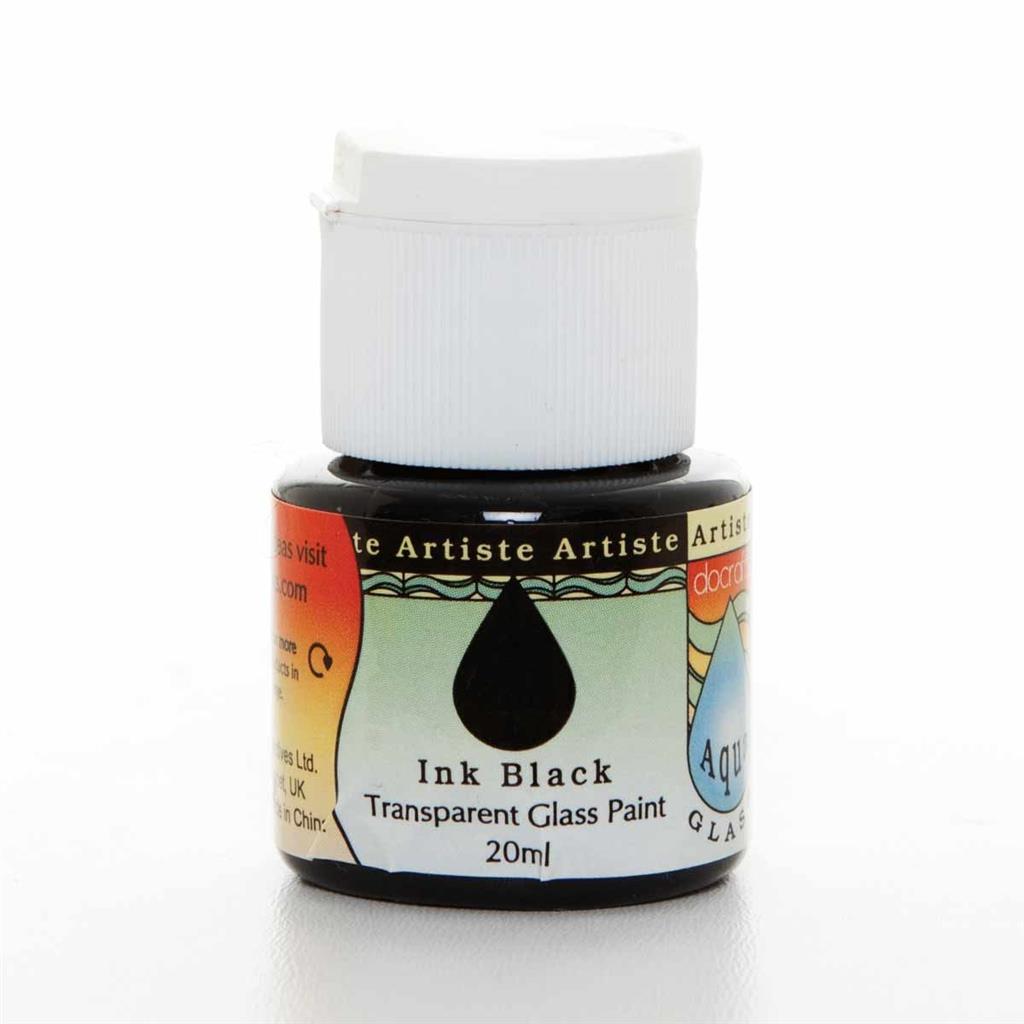 Artiste Aquaglass Glass Paint (20ml) - Ink Black