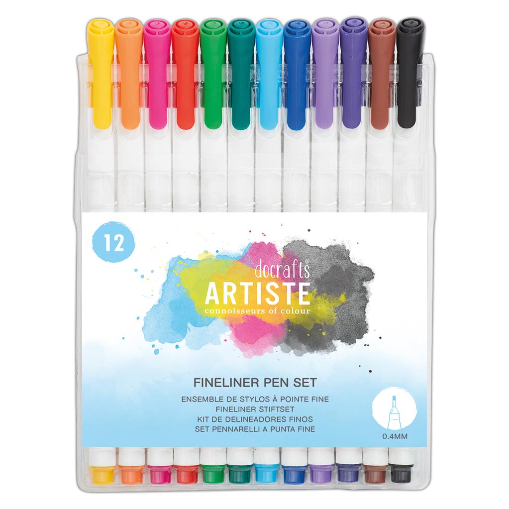 Artiste Fineliner Colouring Pen Set 0.4mm (12pk)