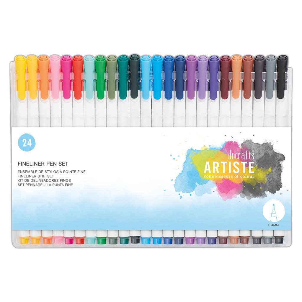 Artiste Fineliner Colouring Pen Set 0.4mm (24pk)