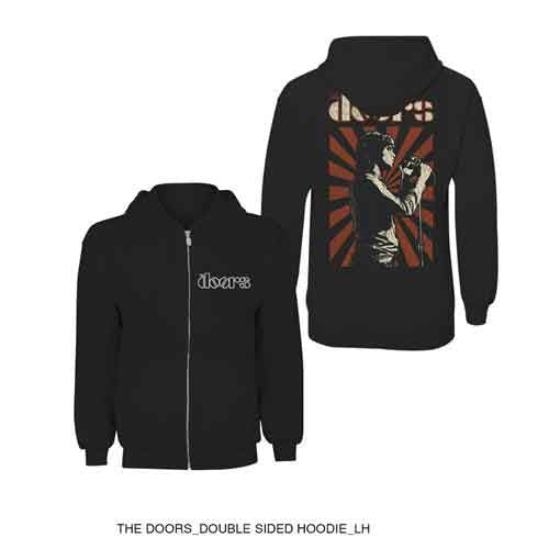 The Doors Men's Zipped Hoodie Lizard King (Back Print) Black (M)