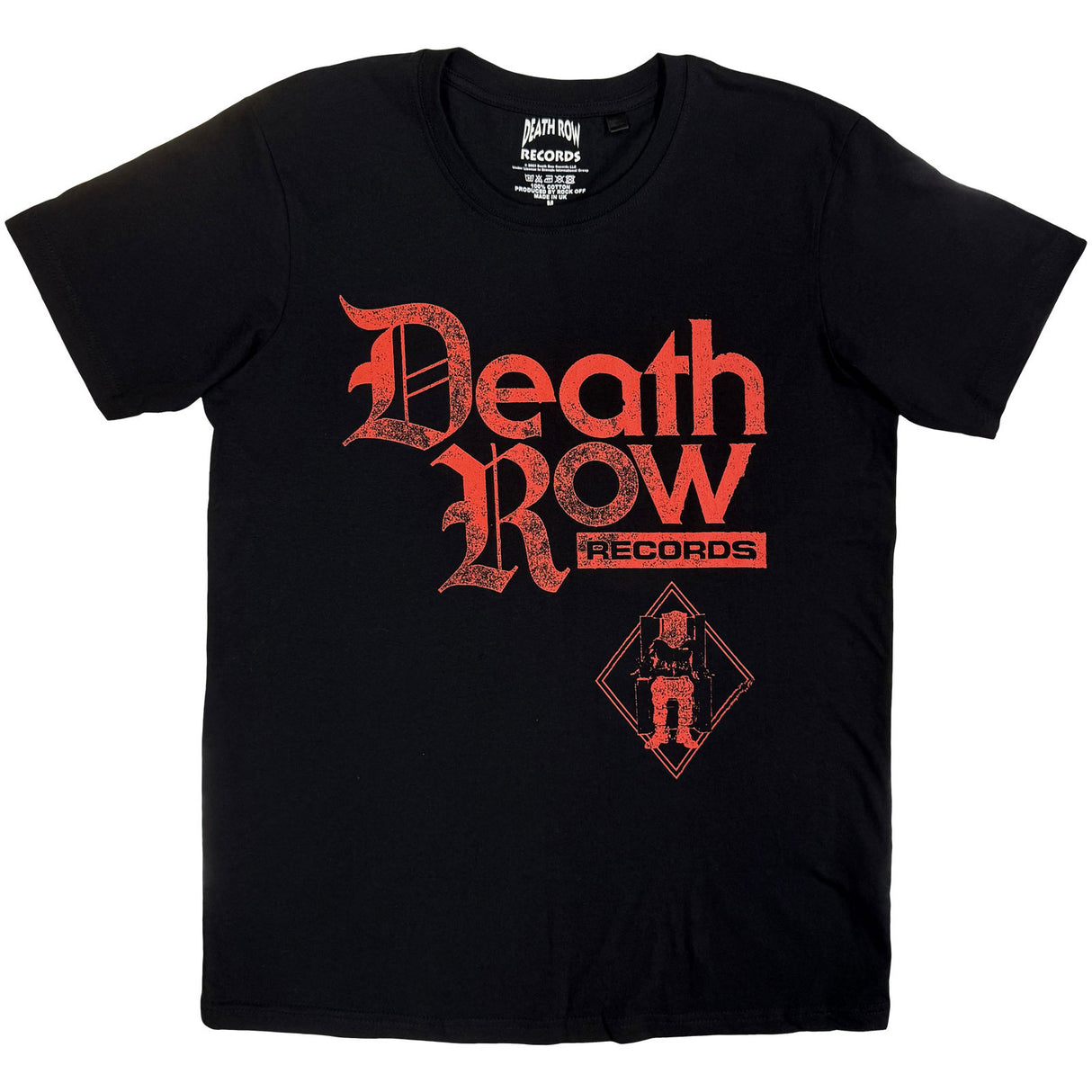 Death Row Records Unisex T-Shirt Red Logo Black (L)