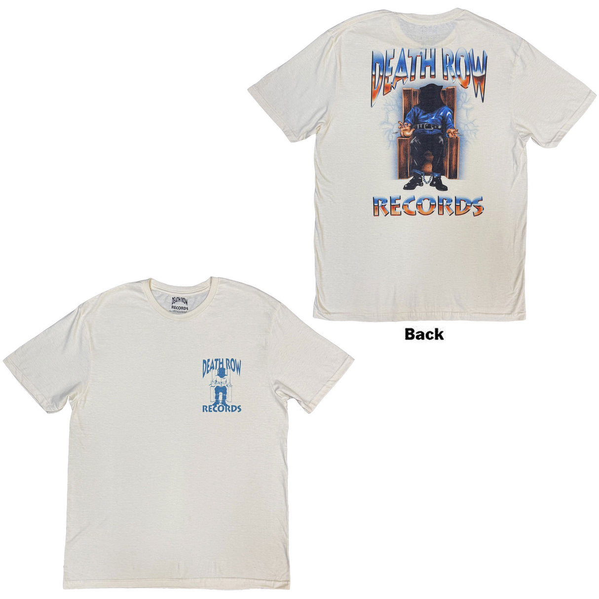 Death Row Records Unisex T-Shirt Execution Full Colour F&B (Back) Natural (M)