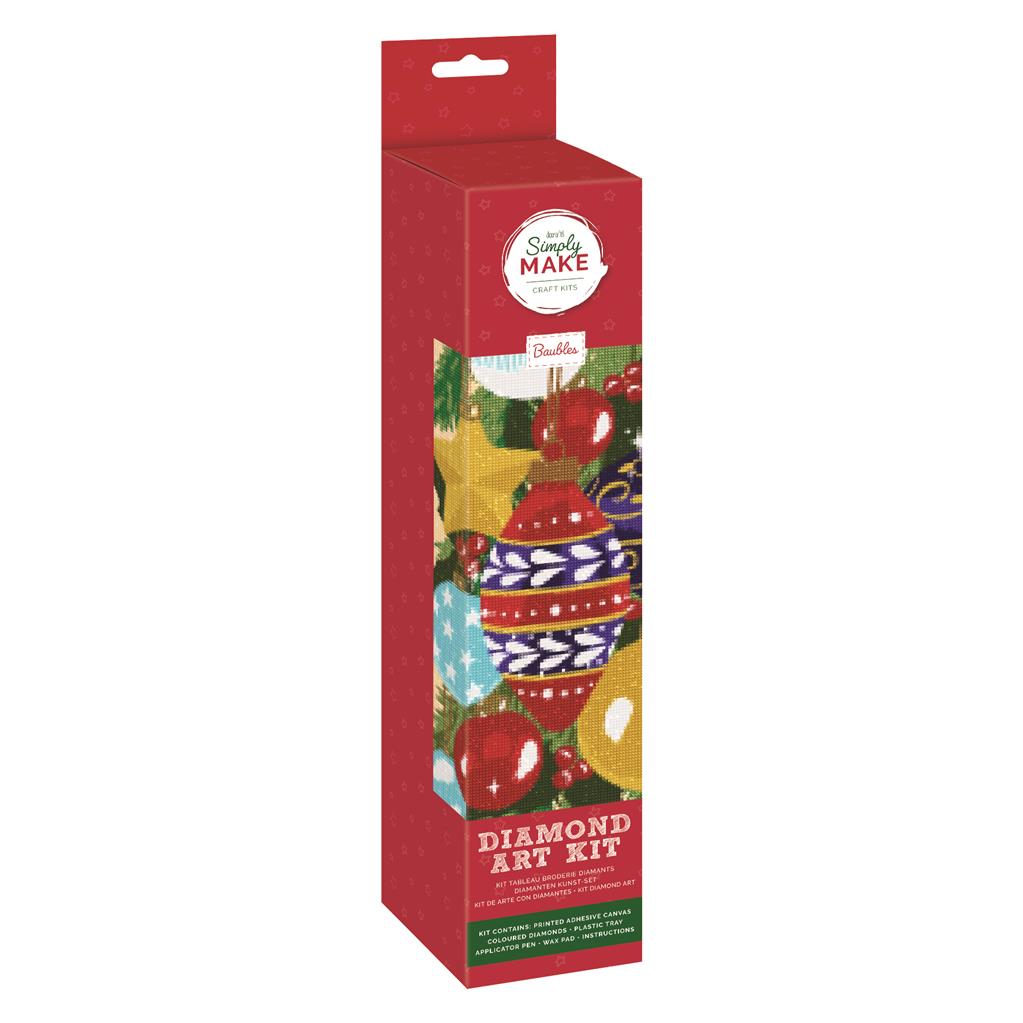 Simply Make Christmas Diamond Art Kit - Baubles