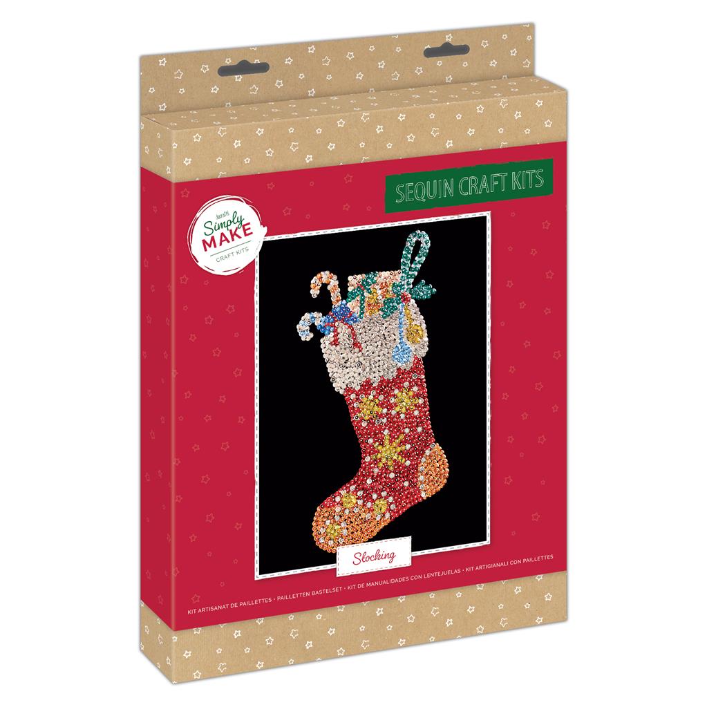 Simply Make Christmas Sequin Craft Kit - Stocking