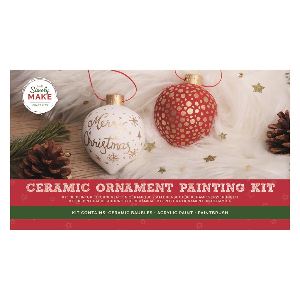 Simply Make Ceramic Teardrop Ornament Painting Kit (2pk)