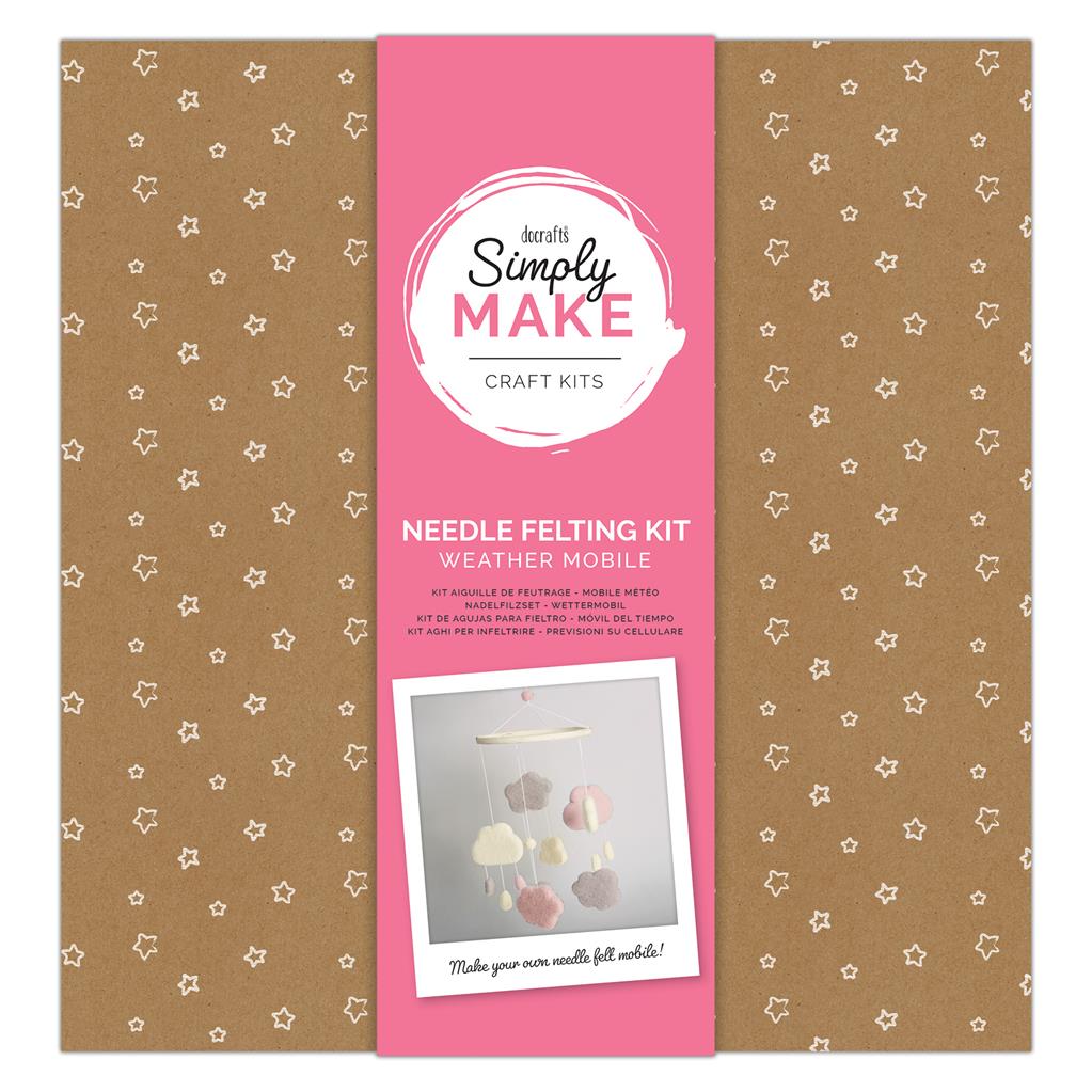 Simply Make Needle Felting Kit - Weather Mobile Pink