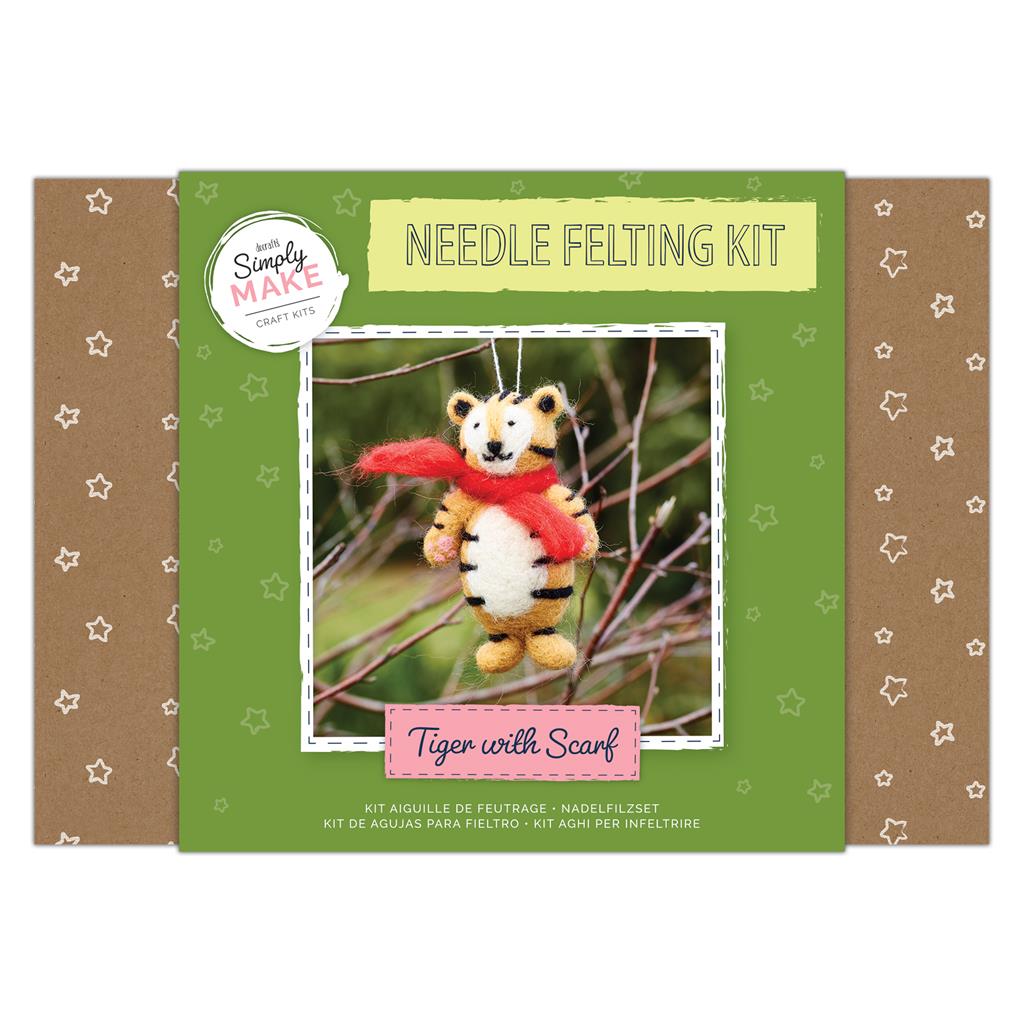 Simply Make Needle Felting Kit - Tiger with Scarf