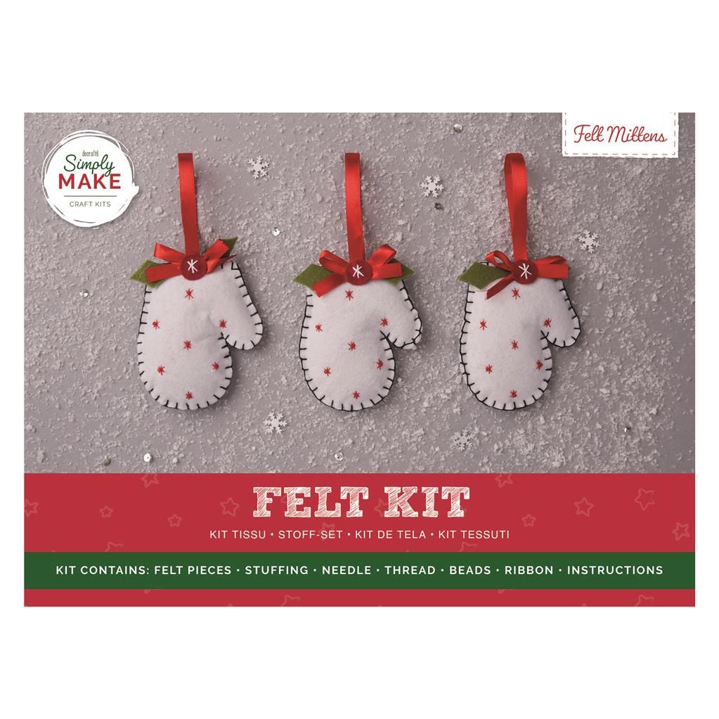 Simply Make Felt Kit - Mittens (3pk)
