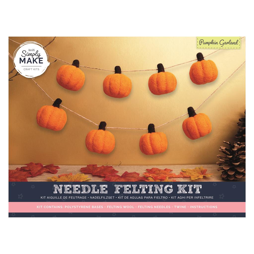 Simply Make Needle Felting Kit - Pumpkin Garland