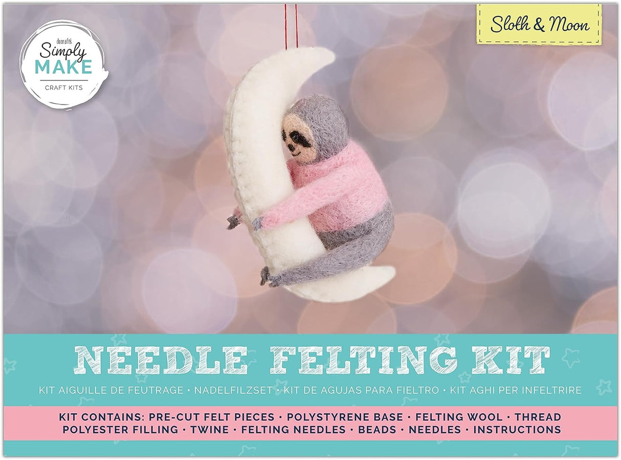 Simply Make Needle Felting Kit - Sloth and Moon
