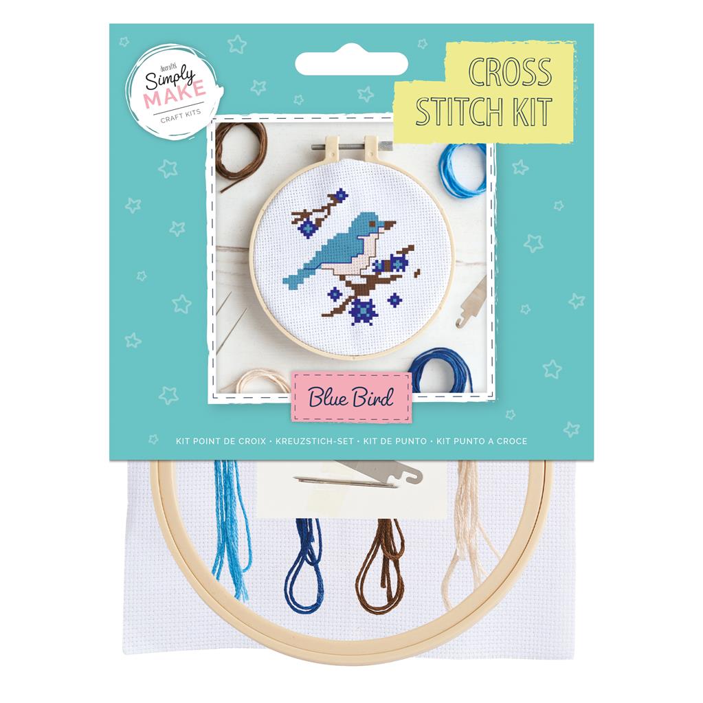 Simply Make 5" Cross Stitch Kit - Blue Bird