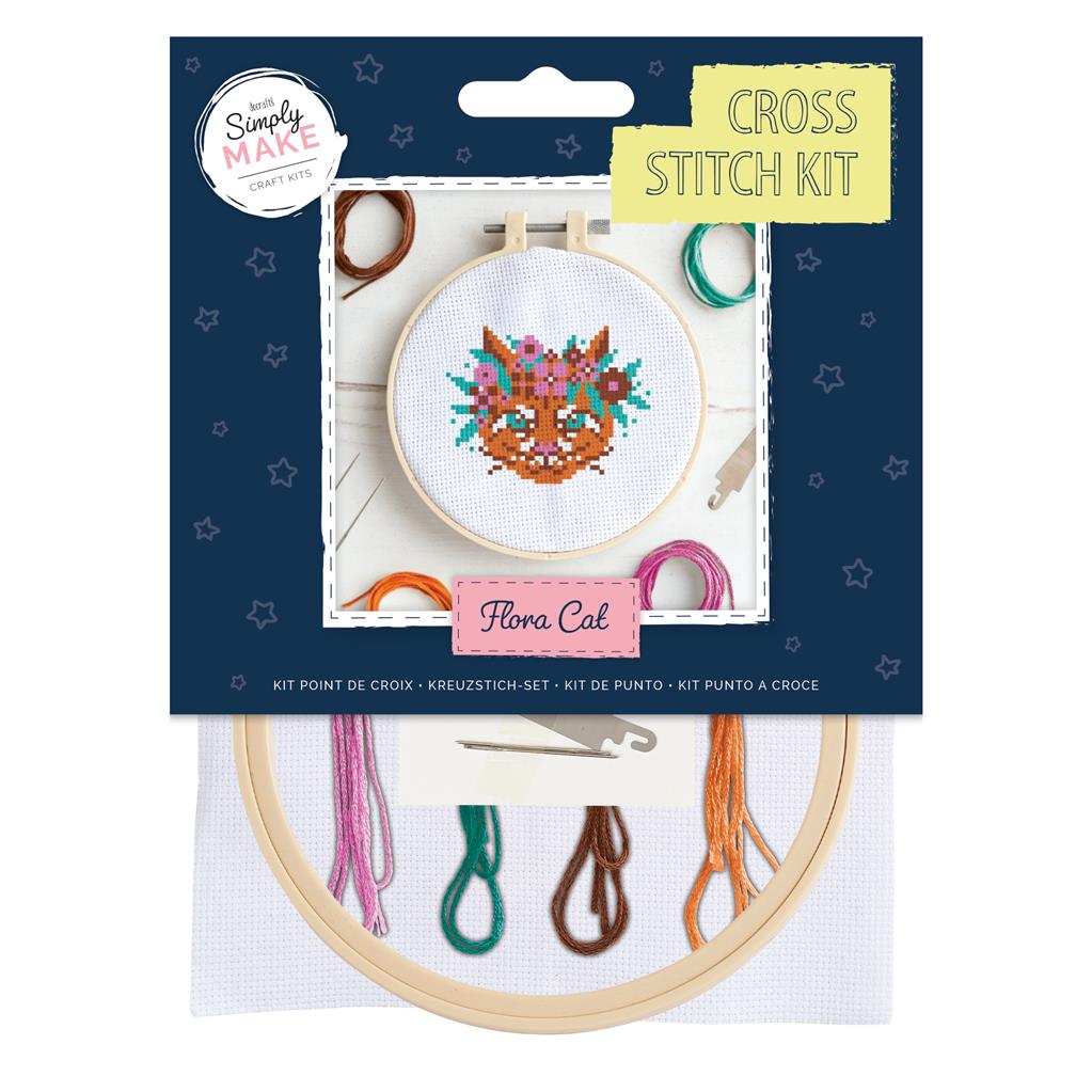 Simply Make 5" Cross Stitch Kit - Flora Cat