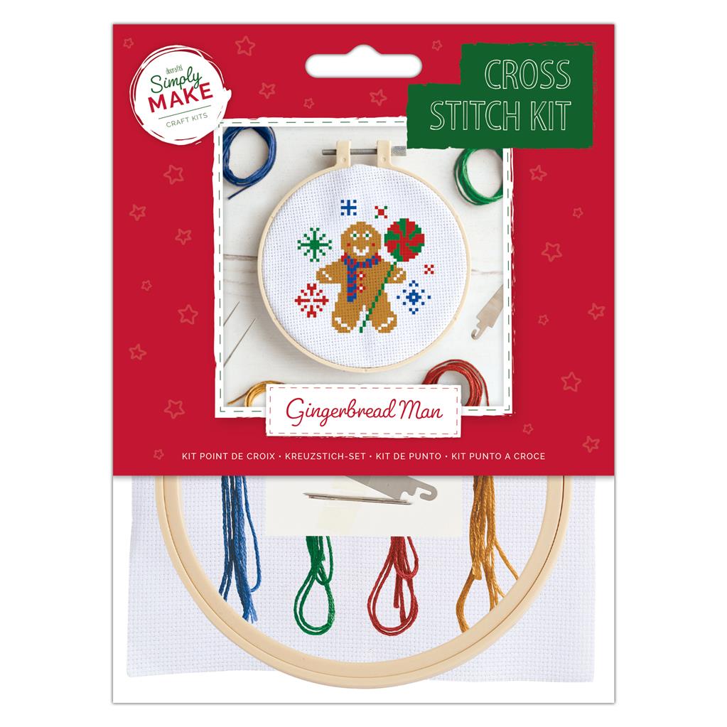 Simply Make 5" Xmas Cross Stitch Kit - Gingerbread Man