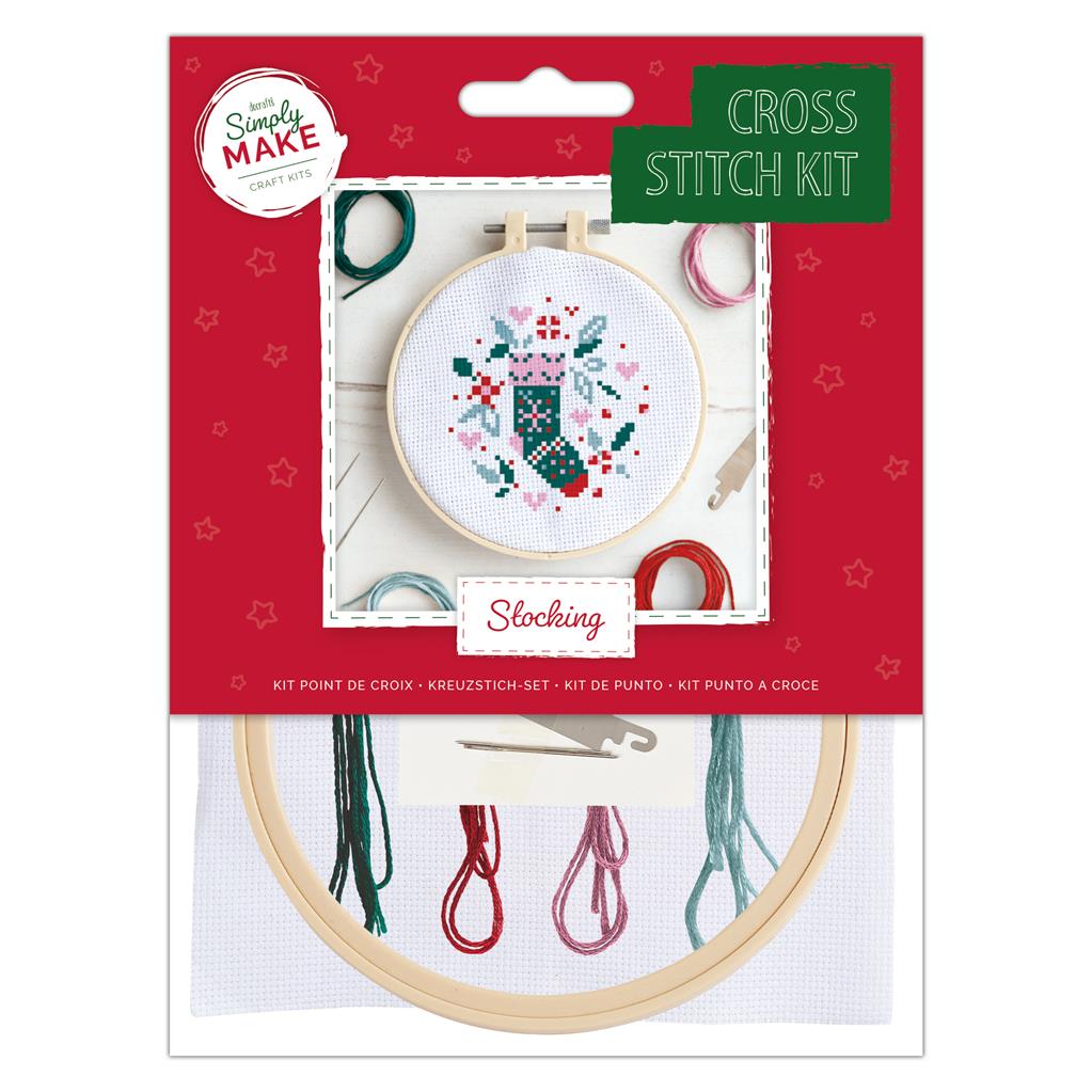Simply Make 5" Xmas Cross Stitch Kit - Stocking