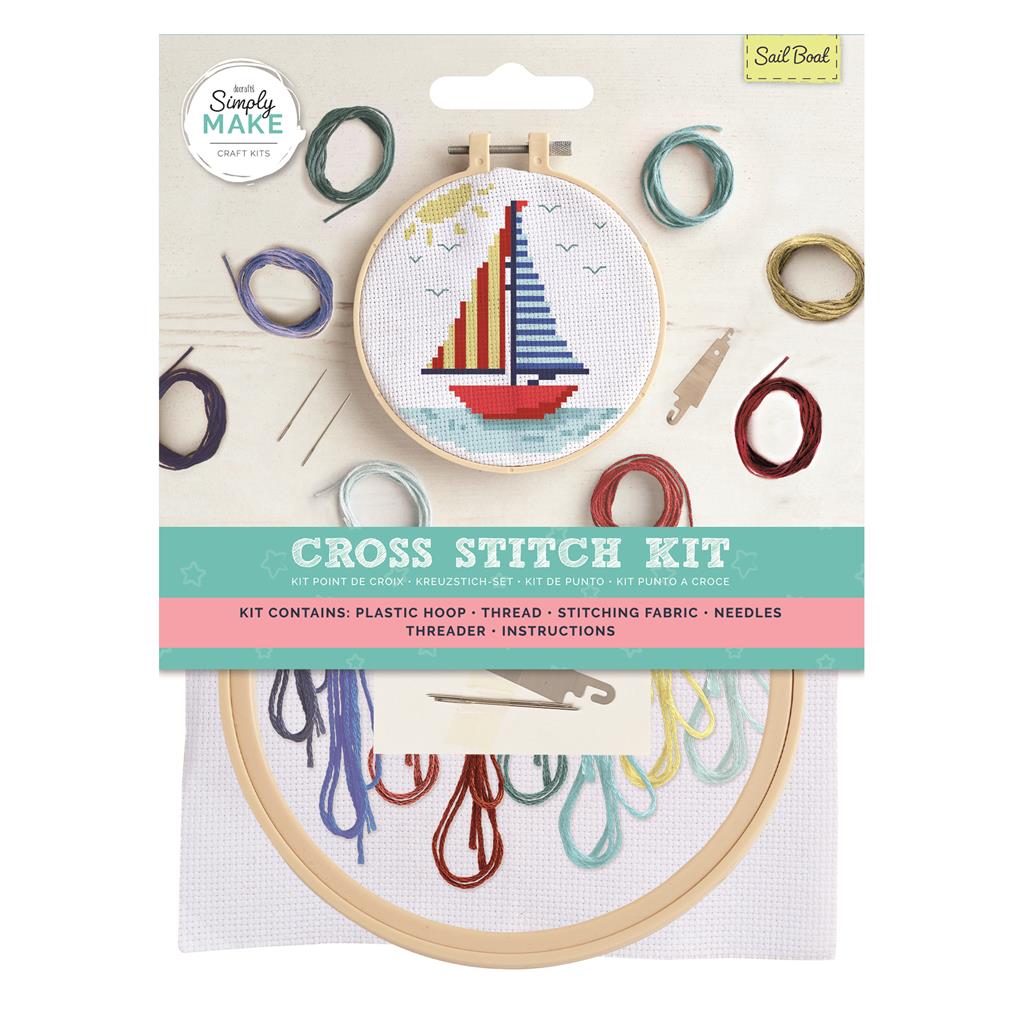 Simply Make 5" Cross Stitch Kit - Sail Boat