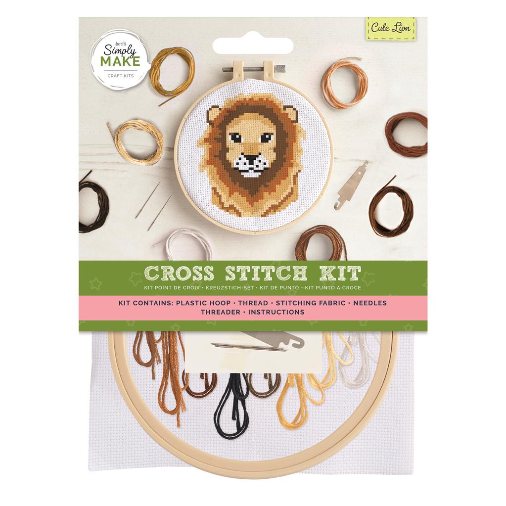 Simply Make 5" Cross Stitch Kit - Cute Lion