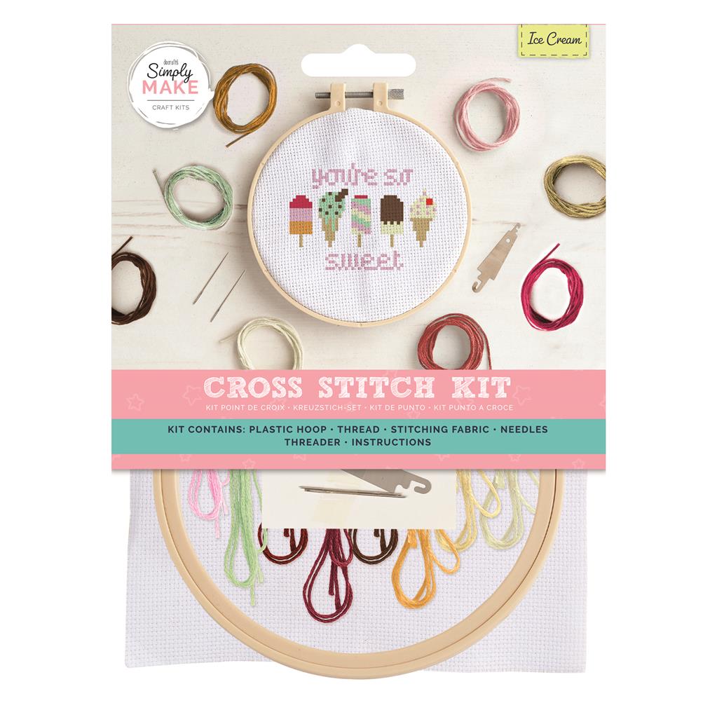 Simply Make 5" Cross Stitch Kit - Ice Cream