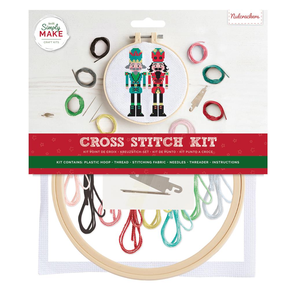 Simply Make 8" Xmas Cross Stitch Kit - Nutcrackers