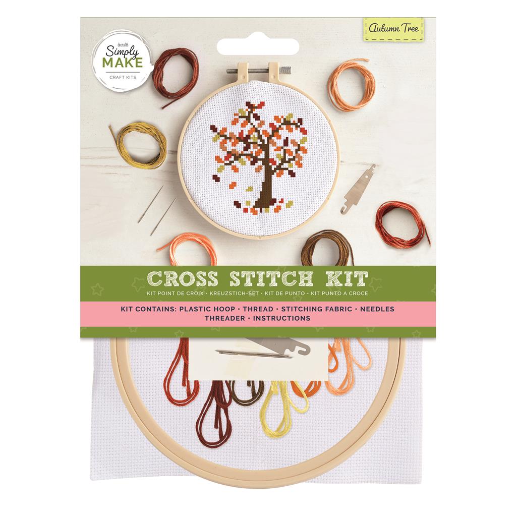 Simply Make 5" Cross Stitch Kit - Autumn Tree
