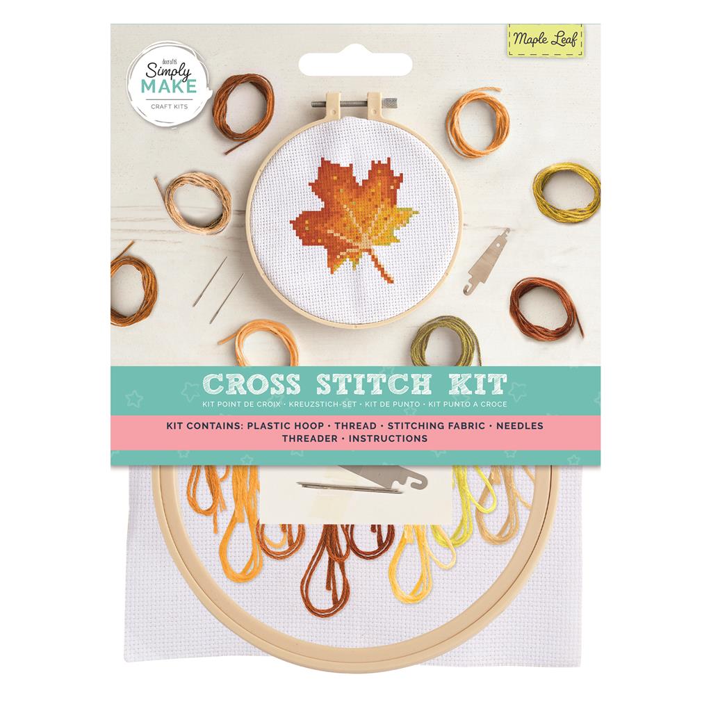 Simply Make 5" Cross Stitch Kit - Maple Leaf