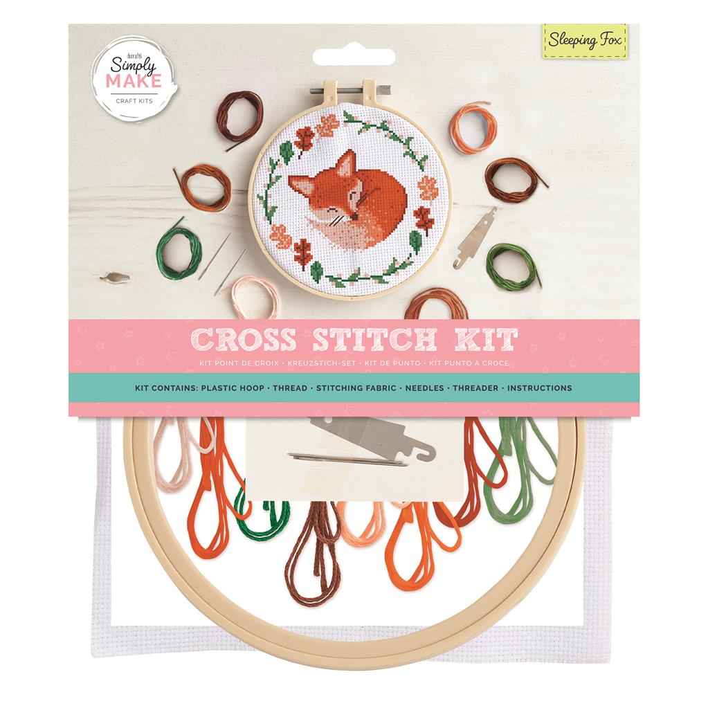 Simply Make 8" Cross Stitch Kit - Sleeping Fox