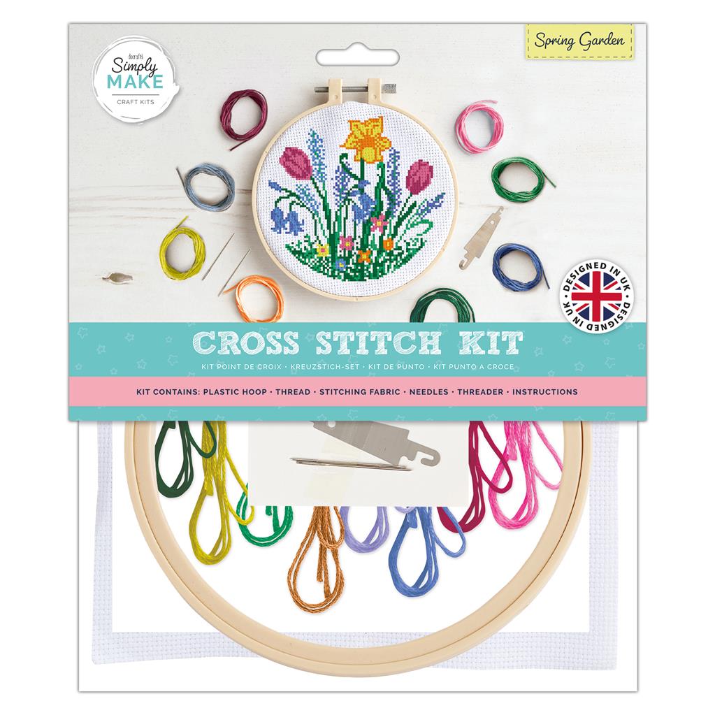 Simply Make 8" Cross Stitch Kit - Spring Garden