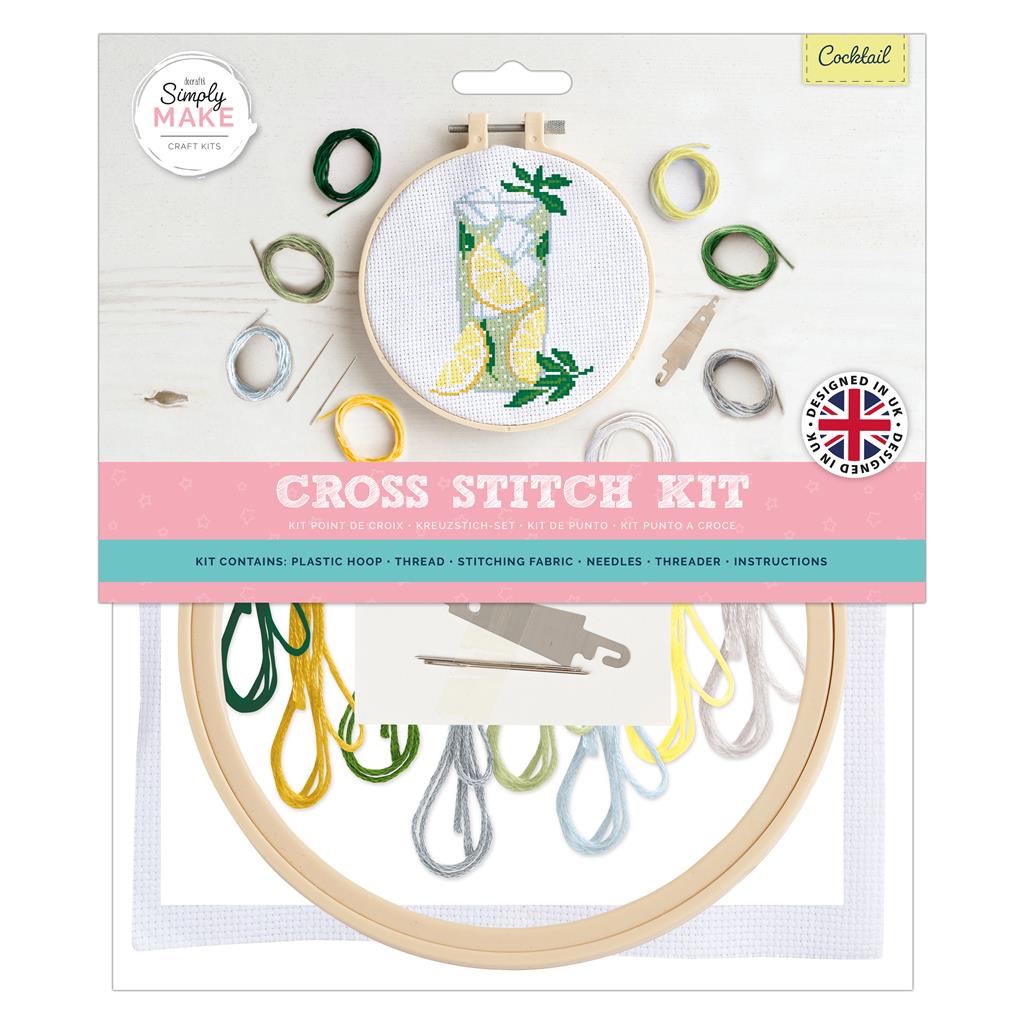 Simply Make 8" Cross Stitch Kit - Cocktail