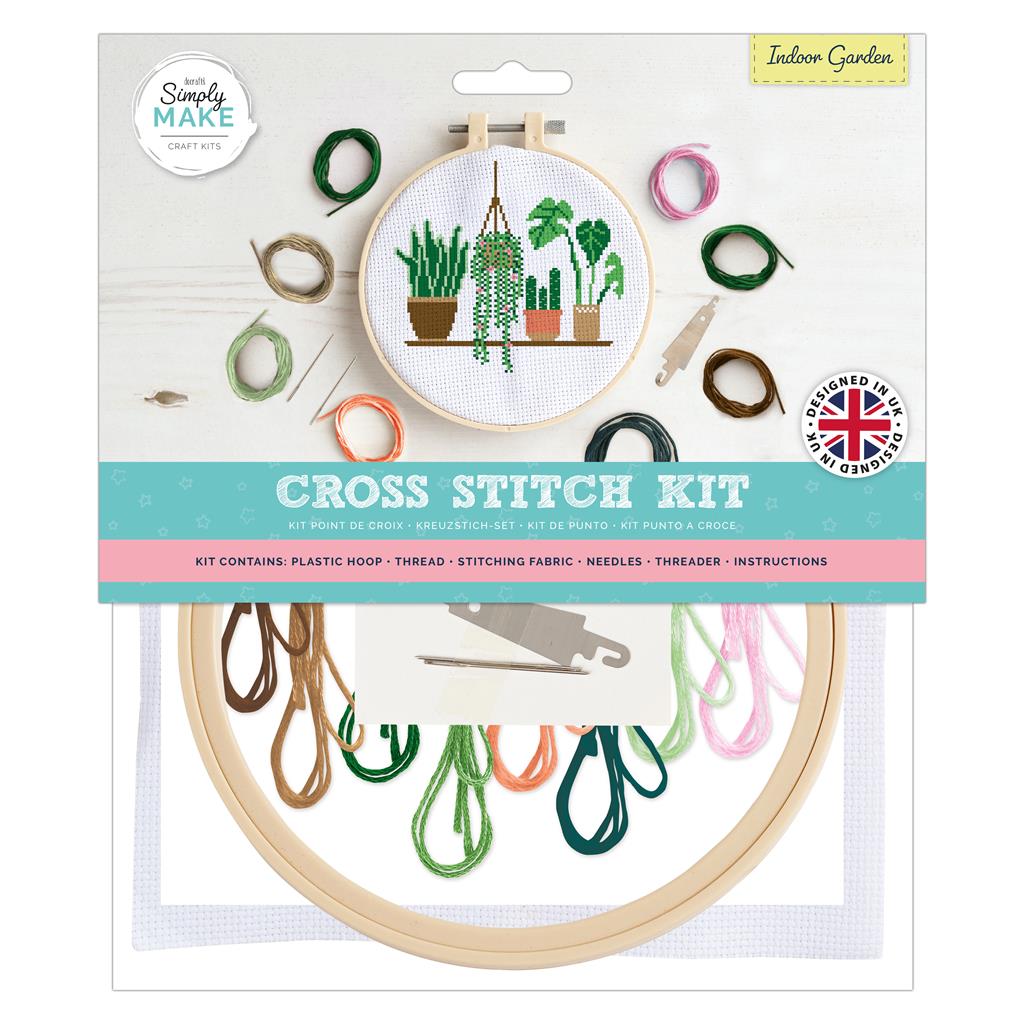 Simply Make 8" Cross Stitch Kit - Indoor Garden