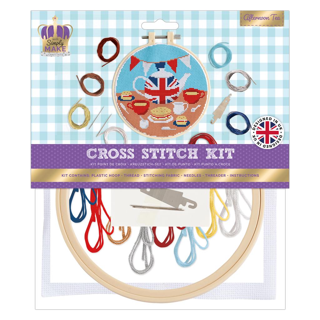 Simply Make 8" Cross Stitch Kit - Afternoon Tea