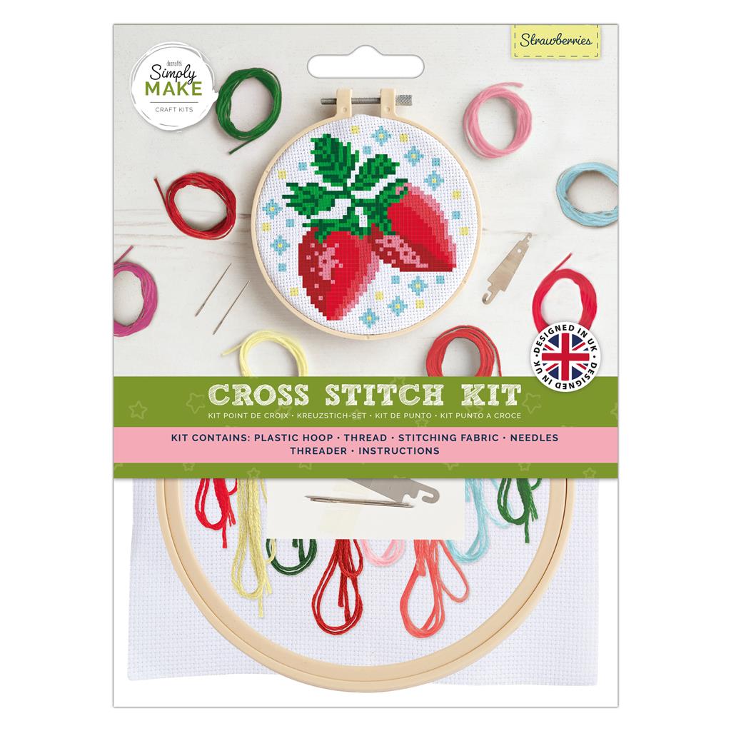 Simply Make 5" Cross Stitch Kit - Strawberries