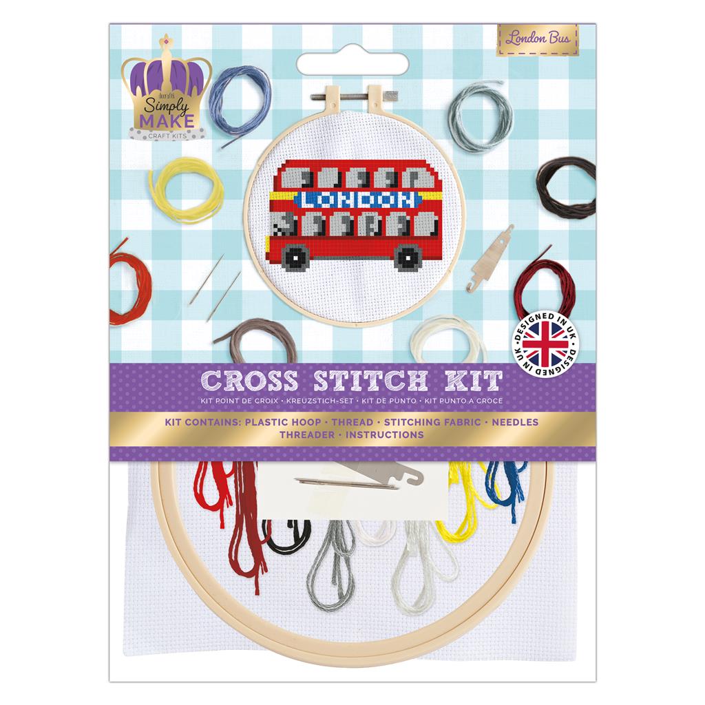 Simply Make 5" Cross Stitch Kit - London Bus