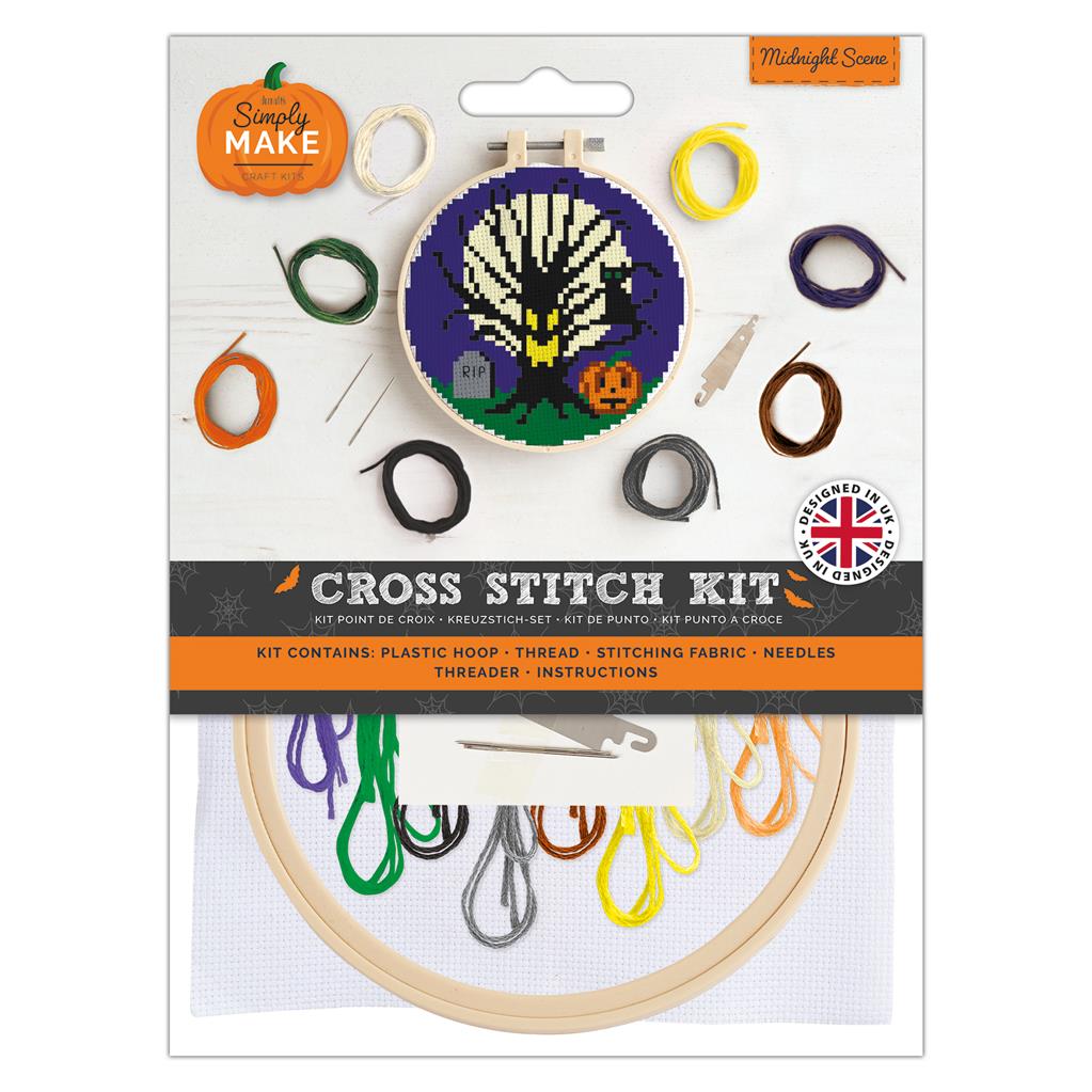 Simply Make 5" Cross Stitch Kit - Midnight Scene