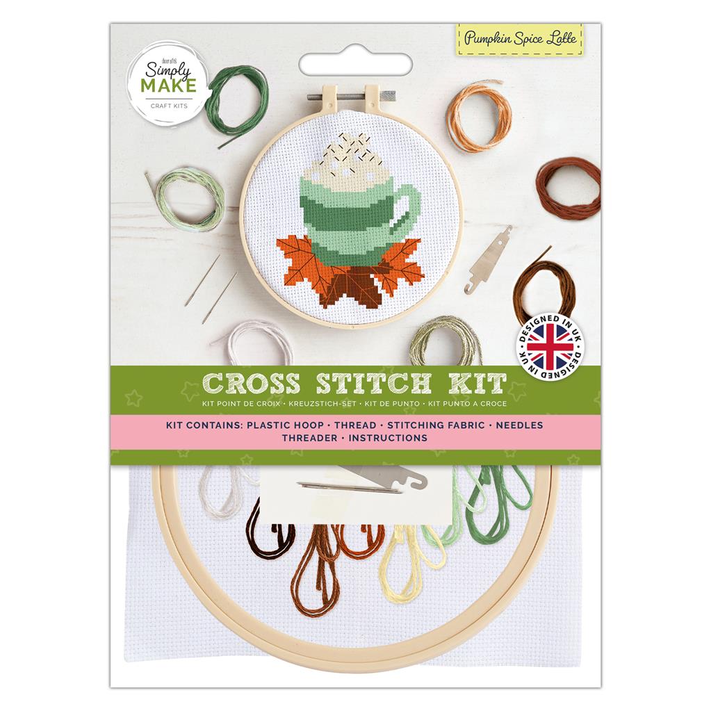 Simply Make 5" Cross Stitch Kit - Pumpkin Spice Latte