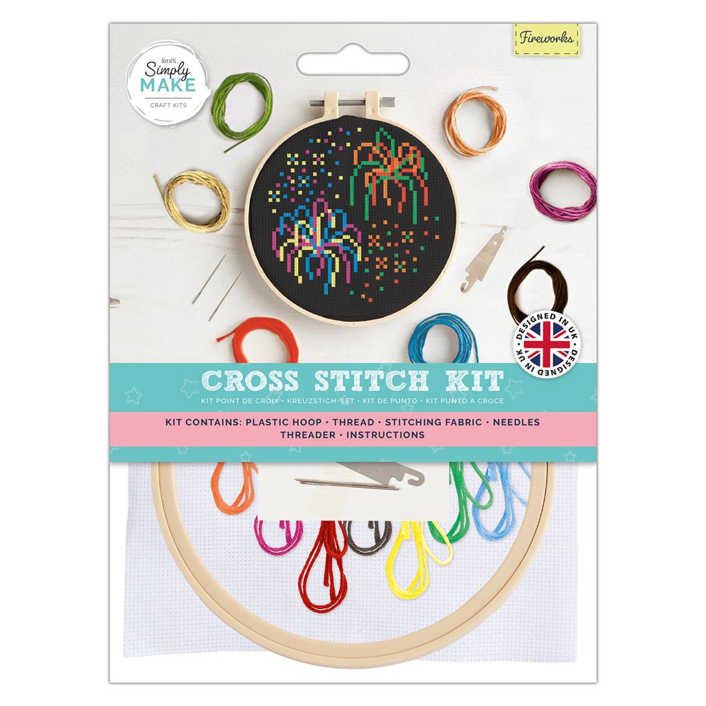 Simply Make 5" Cross Stitch Kit - Fireworks