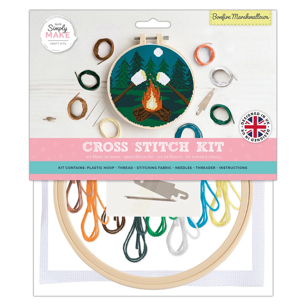 Simply Make 8" Cross Stitch Kit - Bonfire Marshmallows