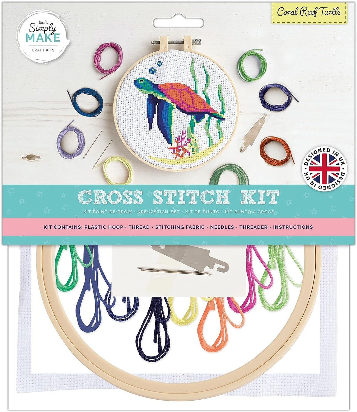 Simply Make 8" Cross Stitch Kit - Coral Reef Turtle