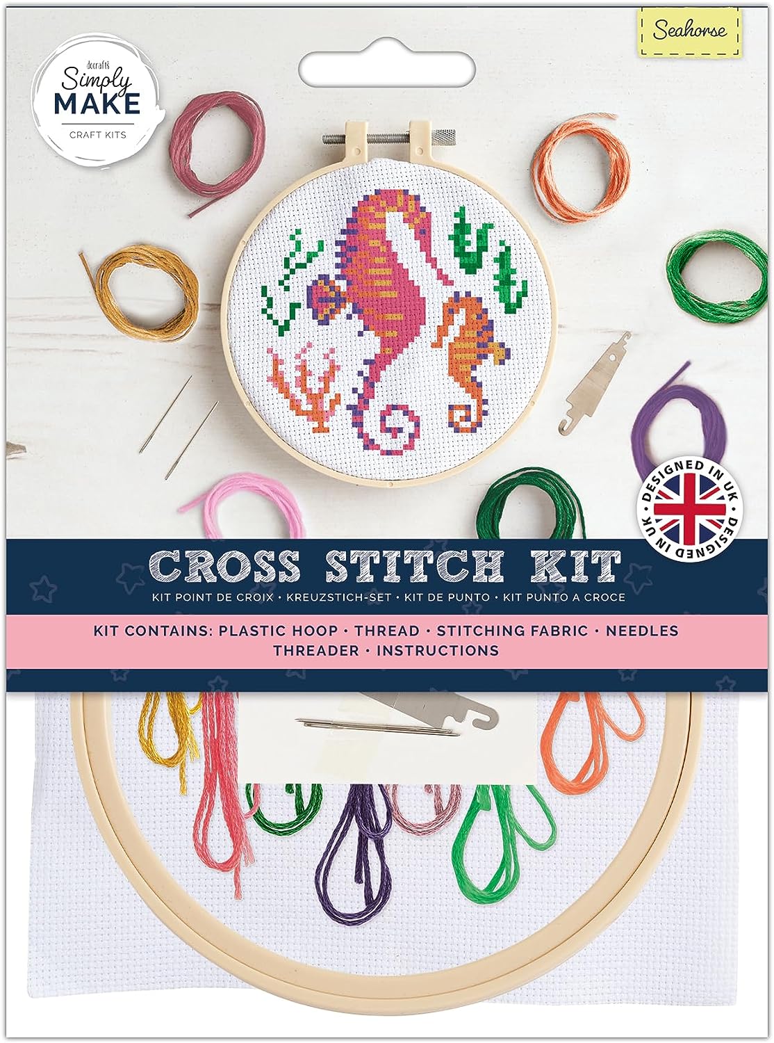 Simply Make 5" Cross Stitch Kit - Seahorse