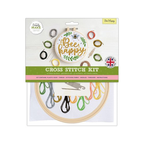 Simply Make 8" Cross Stitch Kit - Bee Happy