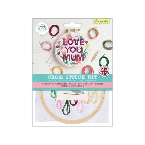 Simply Make 5" Cross Stitch Kit - Love You Mum