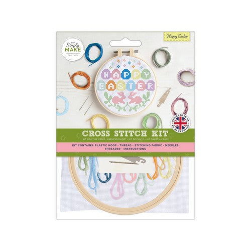 Simply Make 5" Cross Stitch Kit - Happy Easter