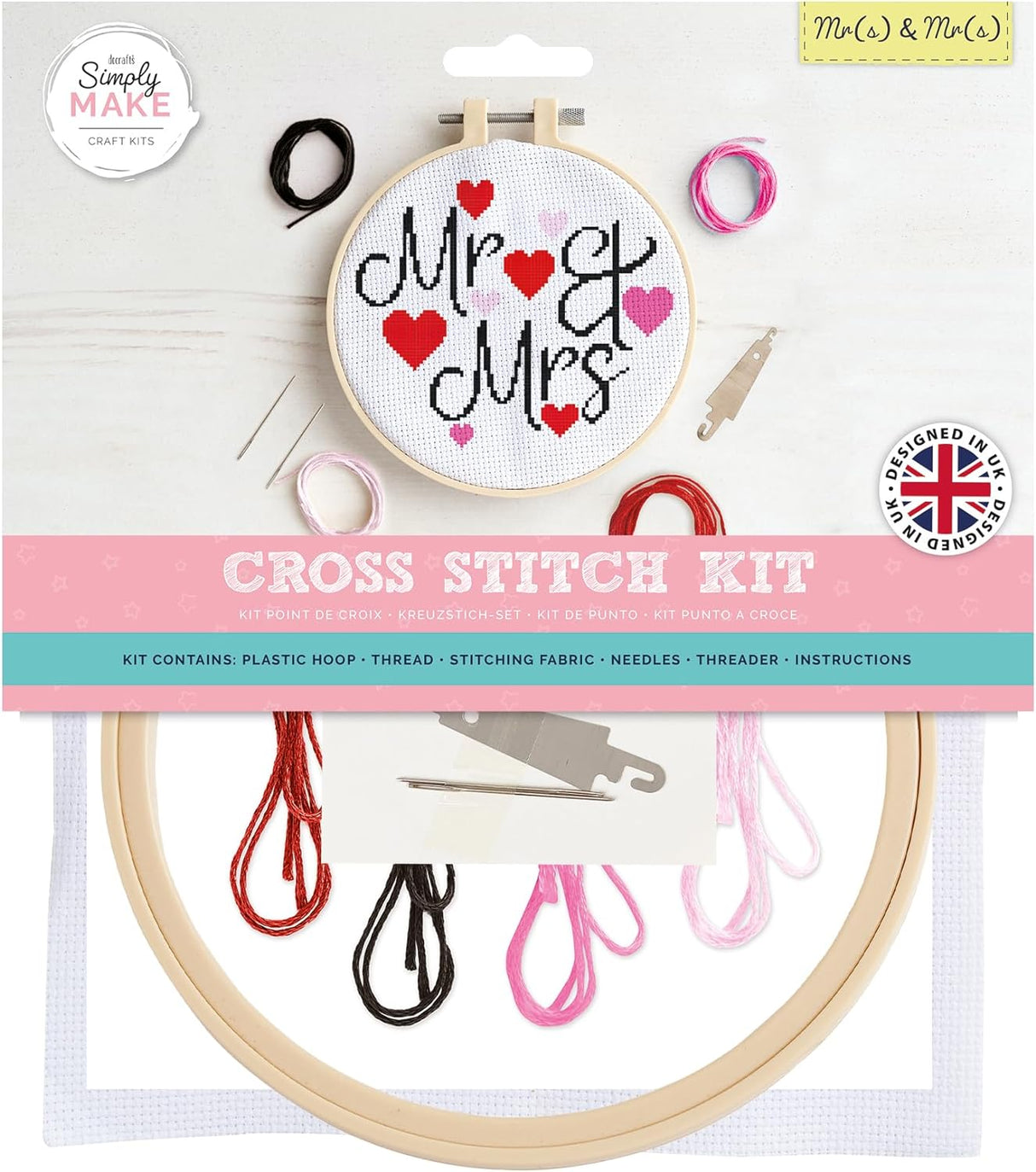 Simply Make 8" Cross Stitch Kit - Mr & Mrs
