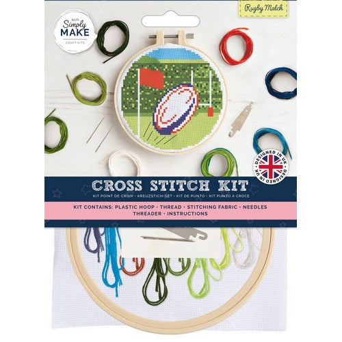Simply Make 5" Cross Stitch Kit - Rugby Match